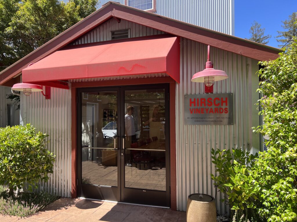 hirsch vineyards tasting room in healdsburg california