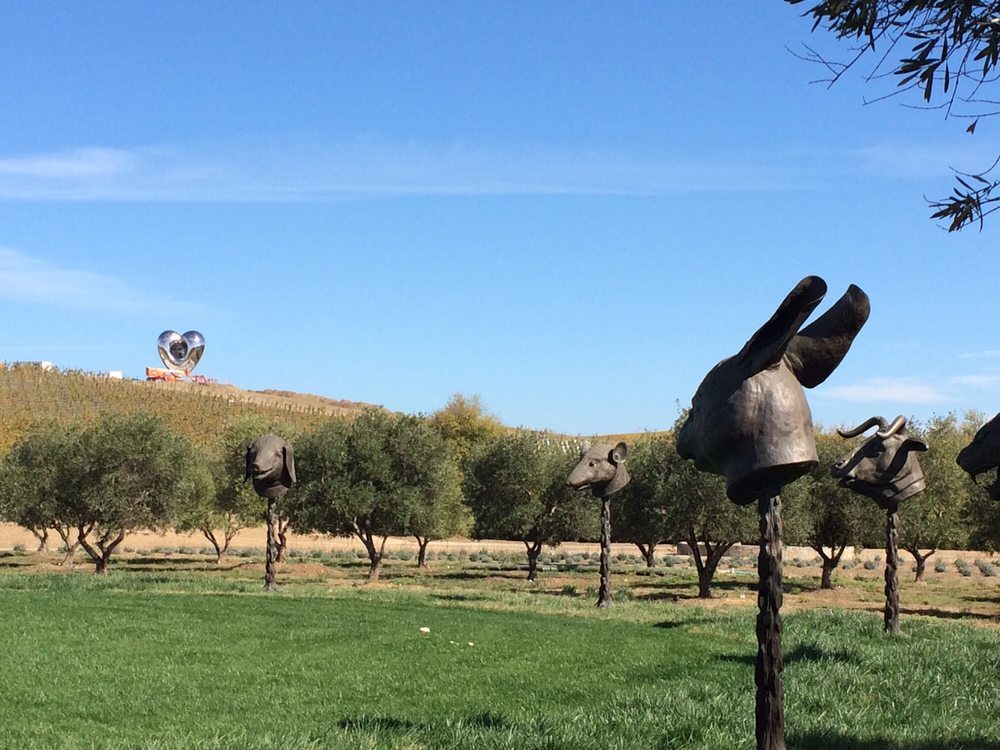 chinese zodiac wheel sculpture at donum estate