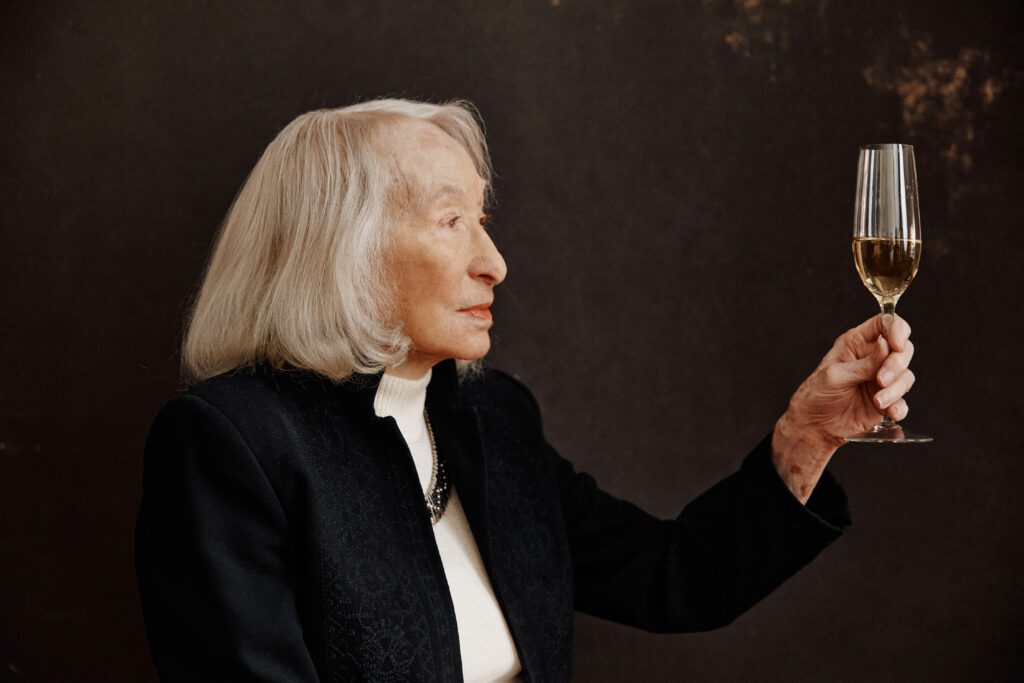 Author and wine critic Eunice Fried at her apartment in New York City apartment.