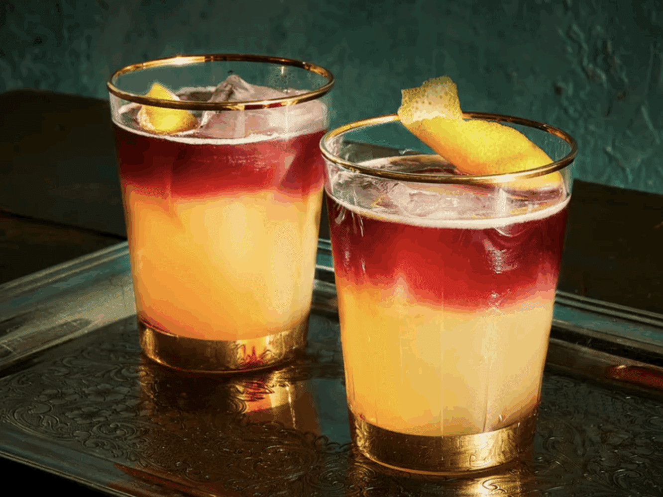 two New York Sour cocktails